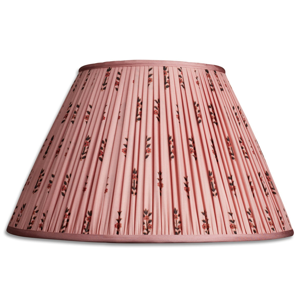 Nushka Lampshades 16 inch - 41 cm French drum stylised pink silk sari lampshade