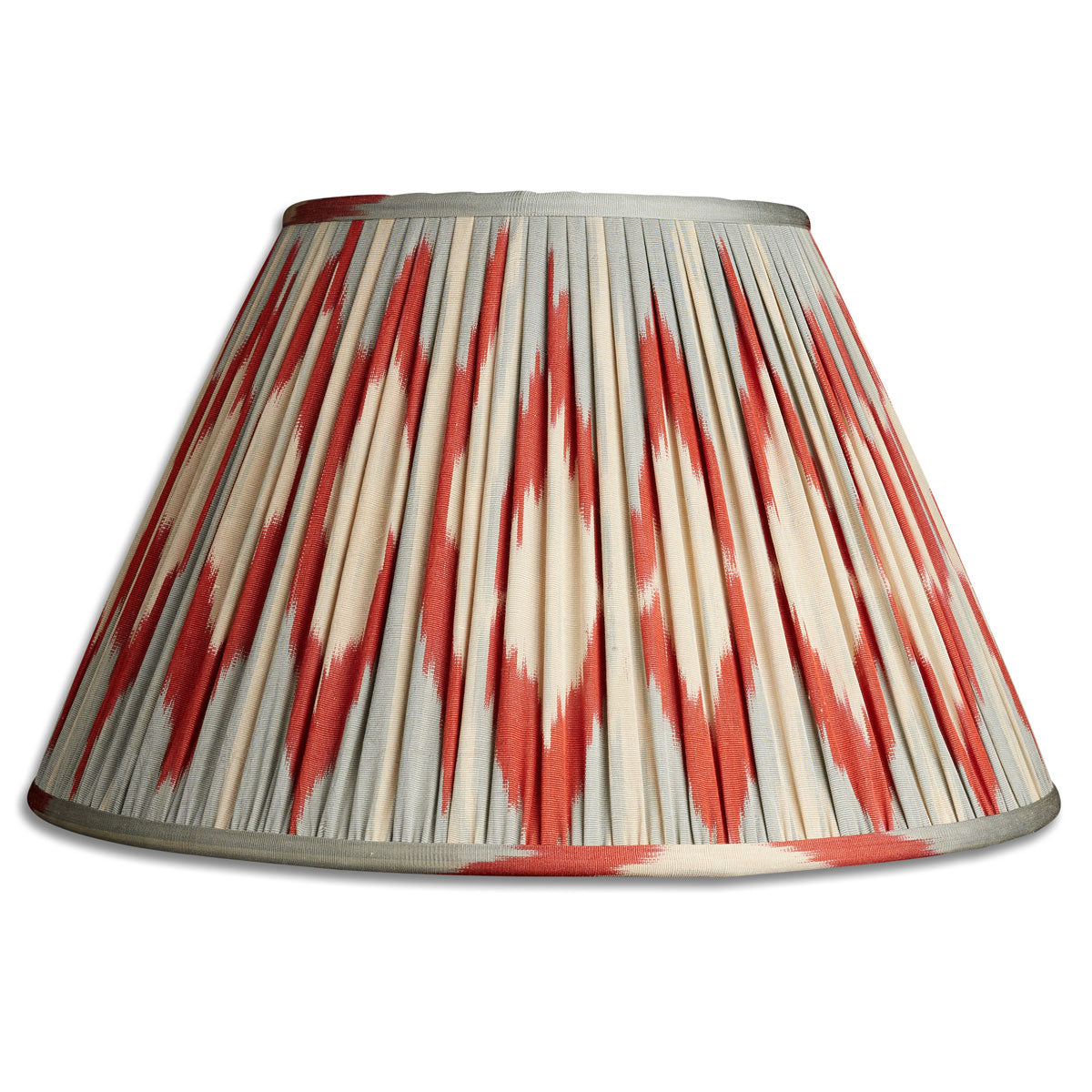 Nushka Lampshades 16 Inch - 41cm Aerial blue and red French drum silk and cotton lampshade