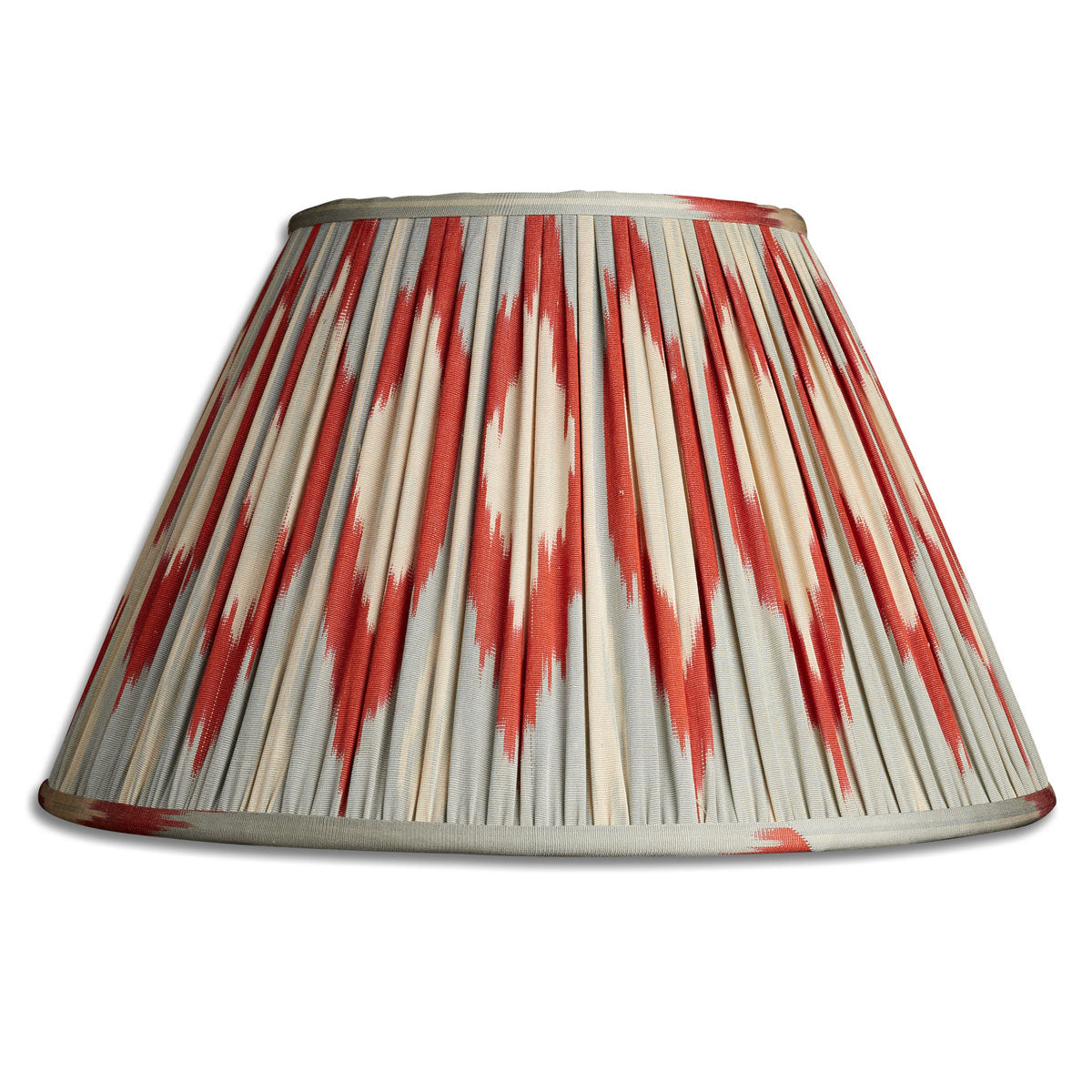 Nushka Lampshades 16 Inch - 41cm Aerial blue and red French drum silk and cotton lampshade