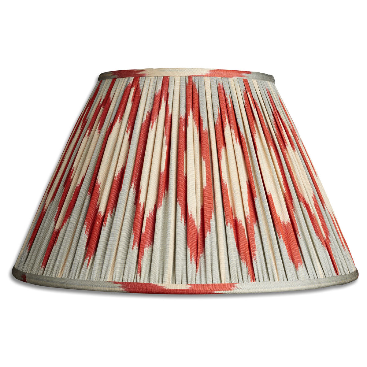 Nushka Lampshades 16 Inch - 41cm Aerial blue and red French drum silk and cotton lampshade