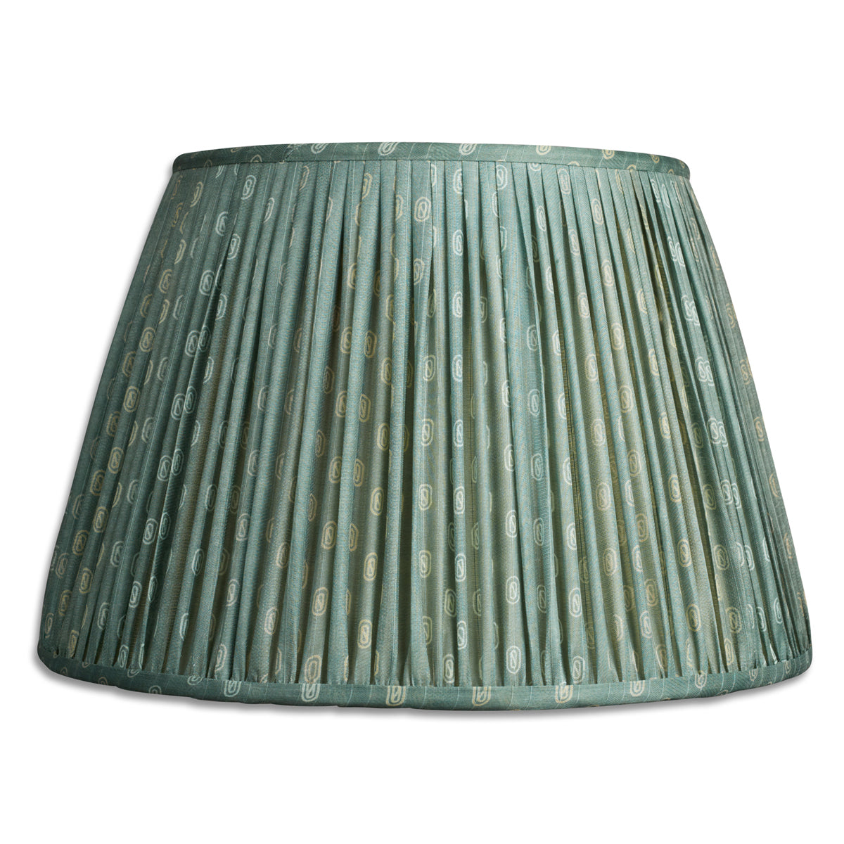 Nushka Lampshades 16 Inch -  41cm  Aqua green  geometric design silk sari lampshade