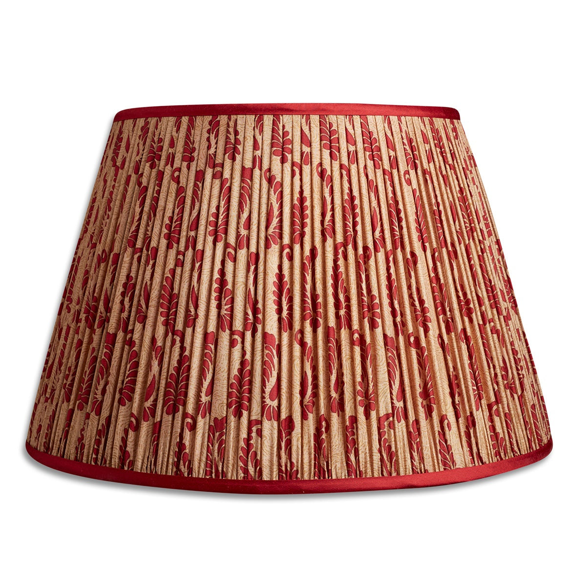 Nushka Lampshades 16 inch - 41cm Beige and maroon paisley design silk sari lampshade