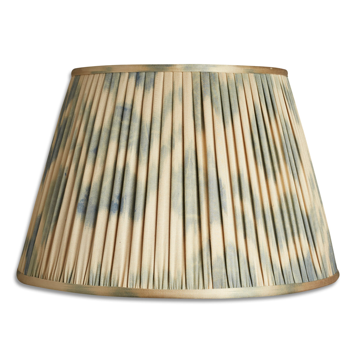 Nushka Lampshades 16 Inch -  41cm Blue and beige Cotton and Silk Ikat Lampshade