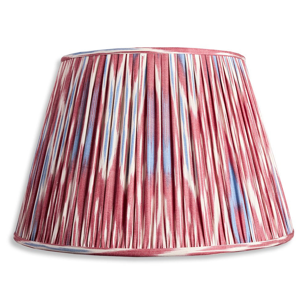 Nushka Lampshades 16 Inch - 41cm Blue And Raspberry Cotton Ikat Lampshade