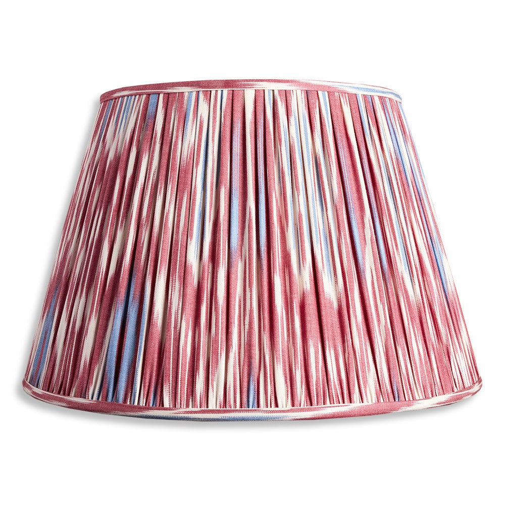 Nushka Lampshades 16 Inch - 41cm Blue And Raspberry Cotton Ikat Lampshade