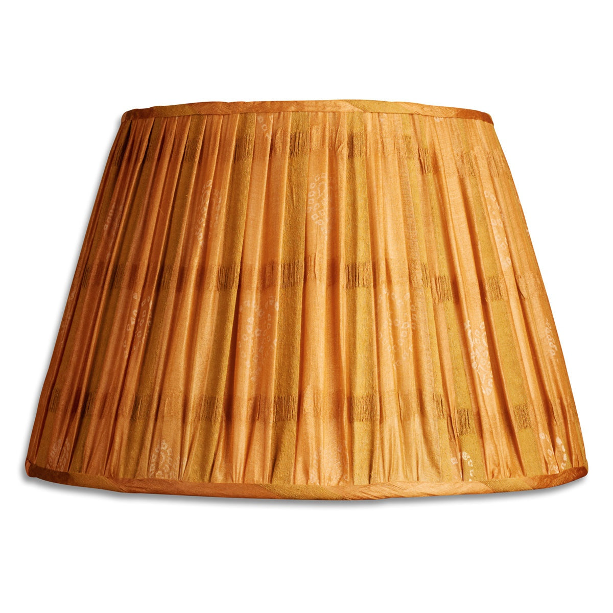 Nushka Lampshades 16 inch - 41cm Burnt orange bandhani silk sari lampshade