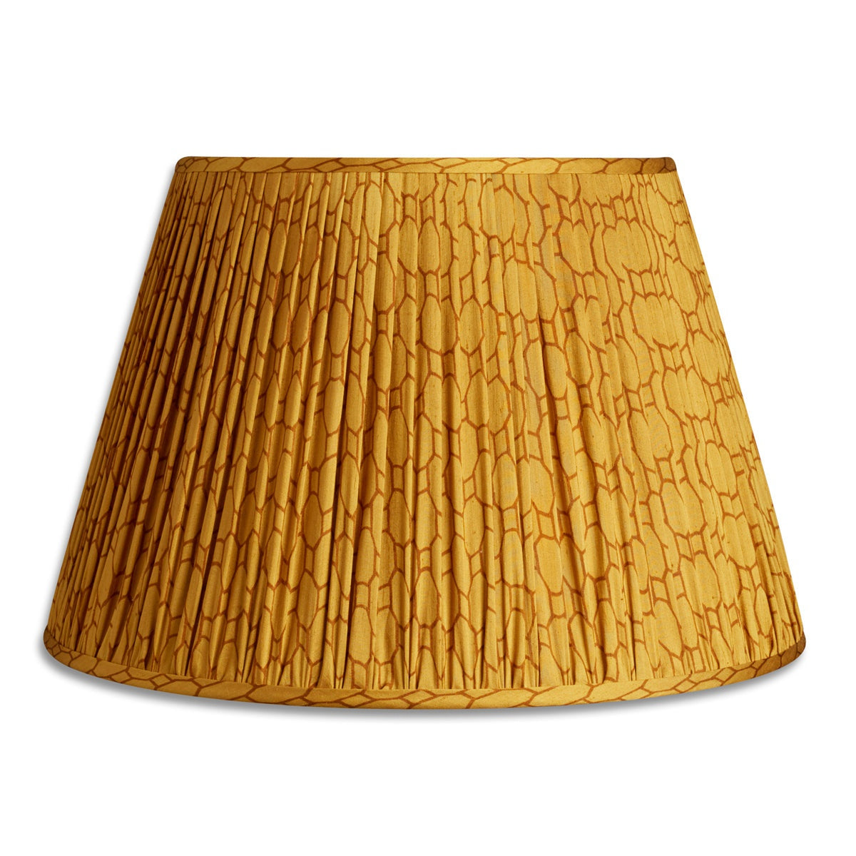 Nushka Lampshades 16 inch - 41cm Caramel and ginger honeycomb design silk sari lampshade