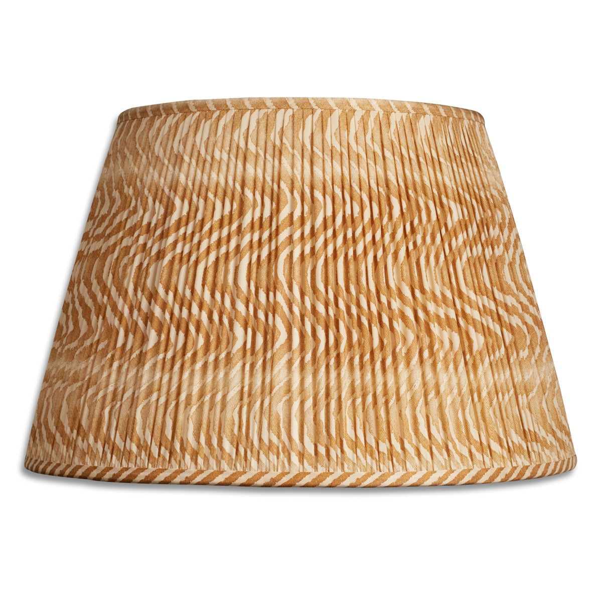 Nushka Lampshades 16 Inch -  41cm Cream and caramel wavy design silk sari lampshade