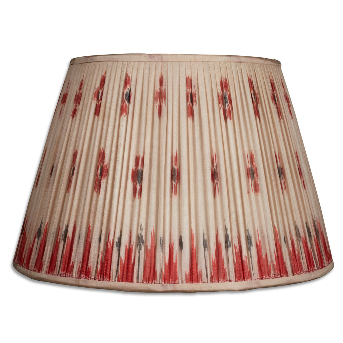 Nushka Lampshades 16 Inch -  41cm - Cream and red silk sari lampshade