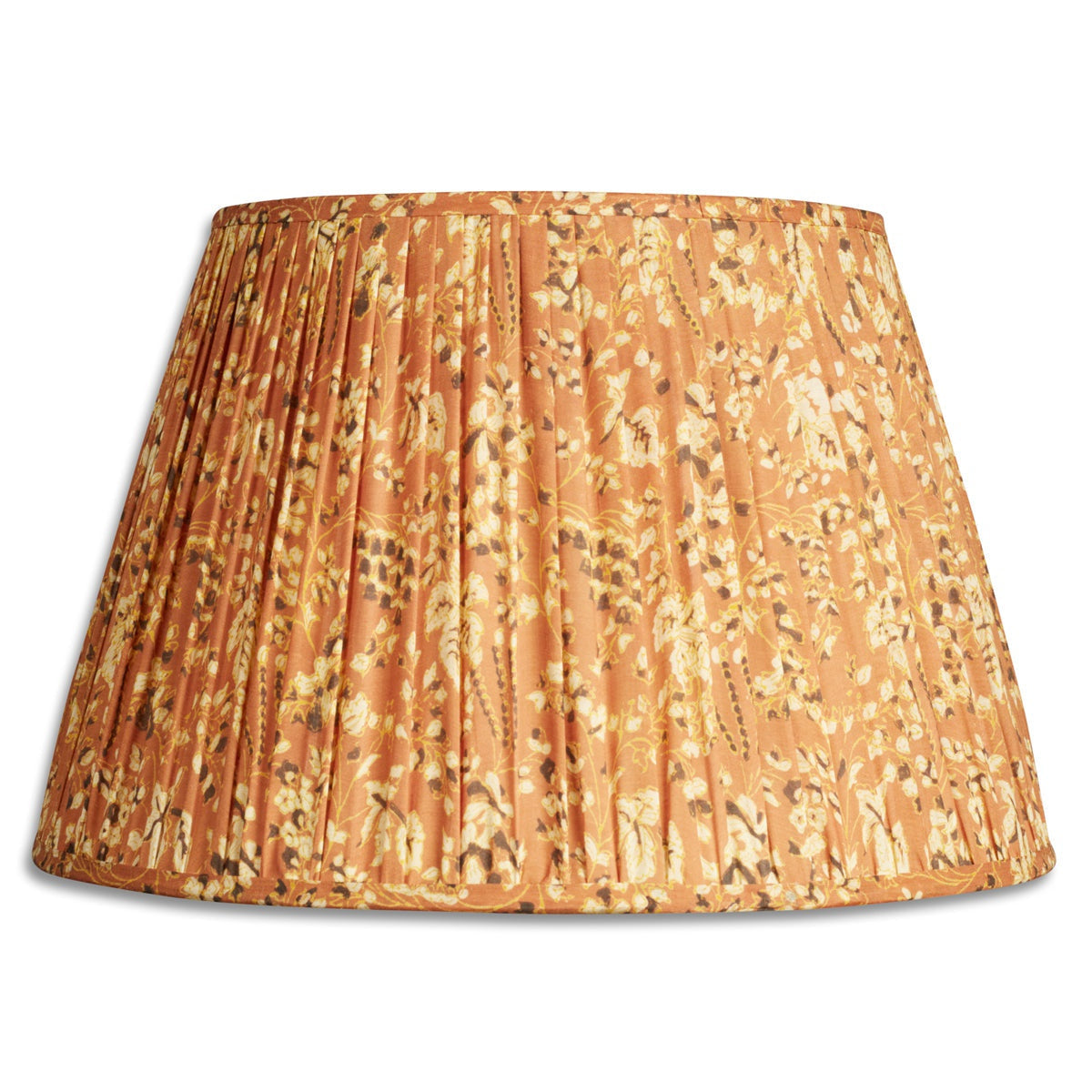 Nushka Lampshades 16 Inch -  41cm Cream and rust floral silk sari lampshade