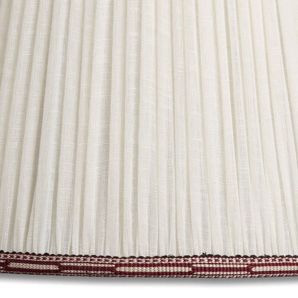 Nushka Lampshades 16 inch - 41cm Cream cotton lampshade with burgundy embroidered trim