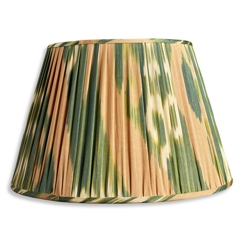 Nushka Lampshades 16 Inch - 41cm Green And Caramel Silk And Cotton Lampshade