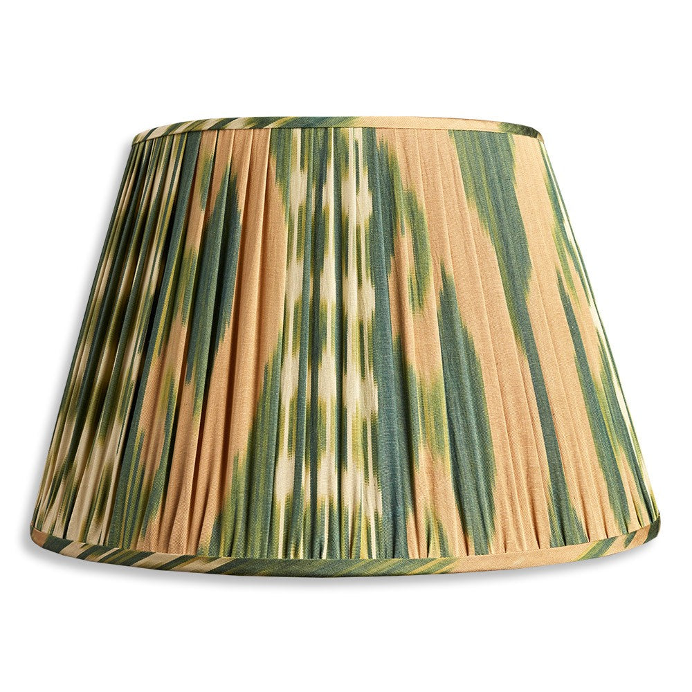 Nushka Lampshades 16 Inch - 41cm Green And Caramel Silk And Cotton Lampshade