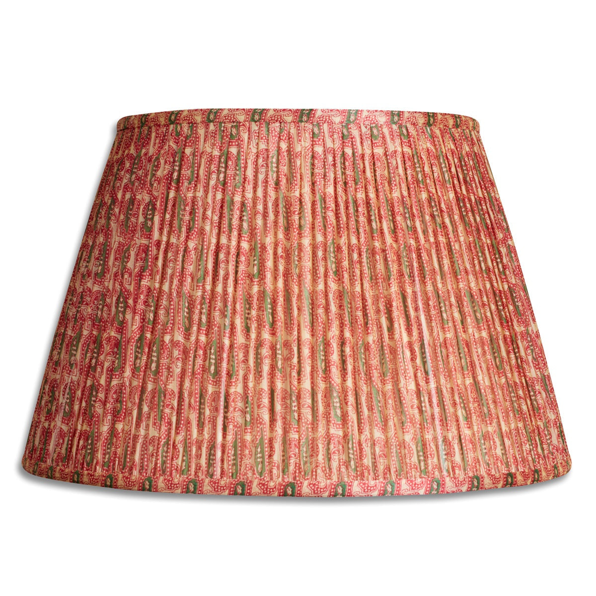 Nushka Lampshades 16 Inch -  41cm  Green and red paisley silk sari lampshade