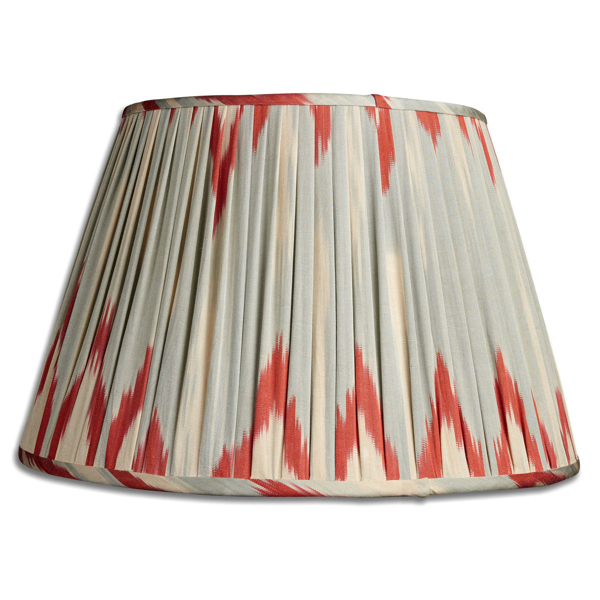 Nushka Lampshades 16 Inch / 41cm Jazzy Aerial blue and red cotton and silk Ikat lampshade