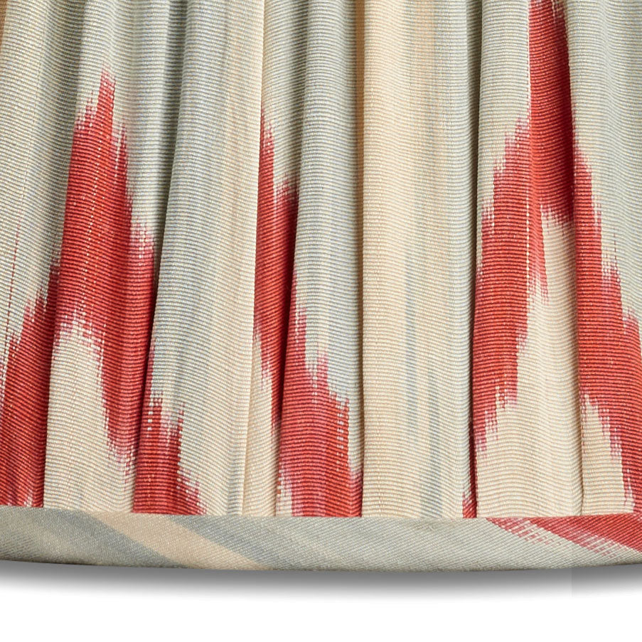 Nushka Lampshades 16 Inch / 41cm Jazzy Aerial blue and red cotton and silk Ikat lampshade