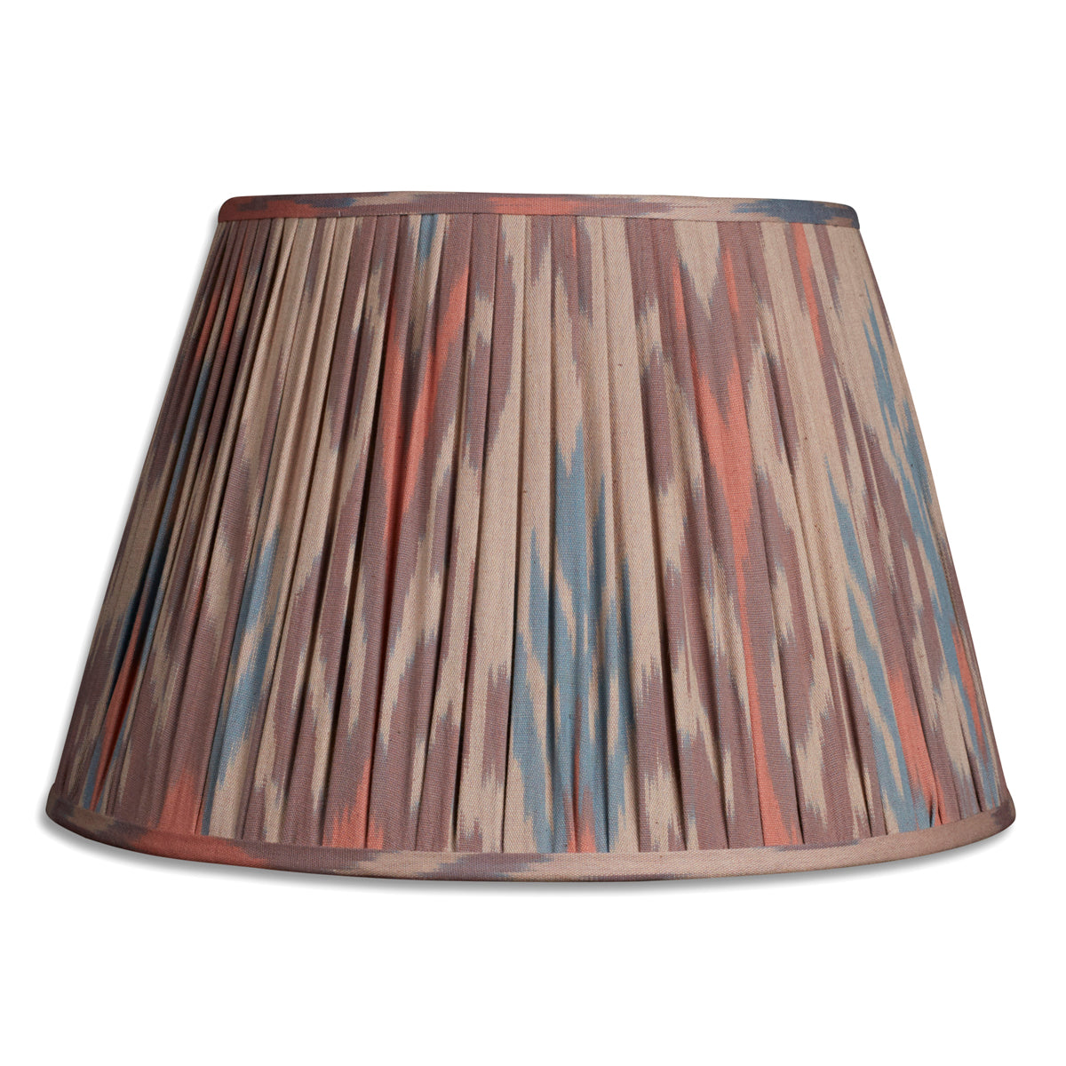 Nushka Lampshades 16 inch - 41cm Mauve pink and grey cotton ikat lampshade