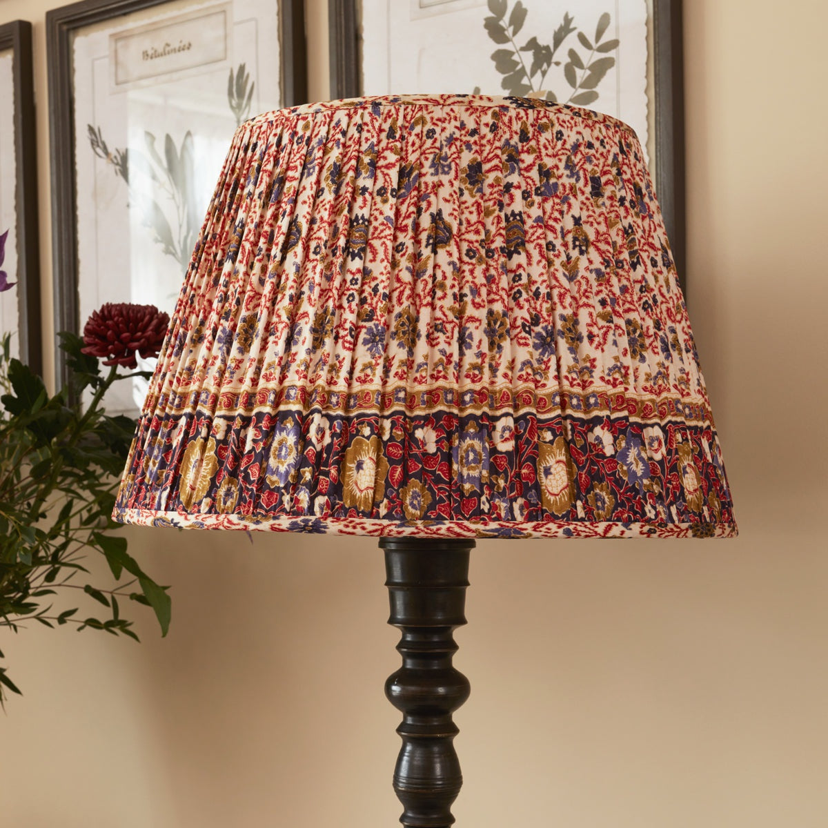 Nushka Lampshades 16 inch - 41cm Multicoloured floral design silk sari lampshade