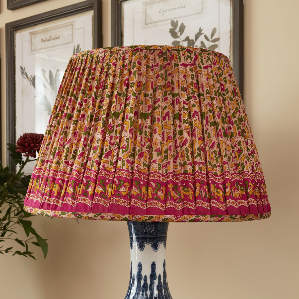 Nushka Lampshades 16 inch - 41cm Multicoloured floral silk sari lampshade