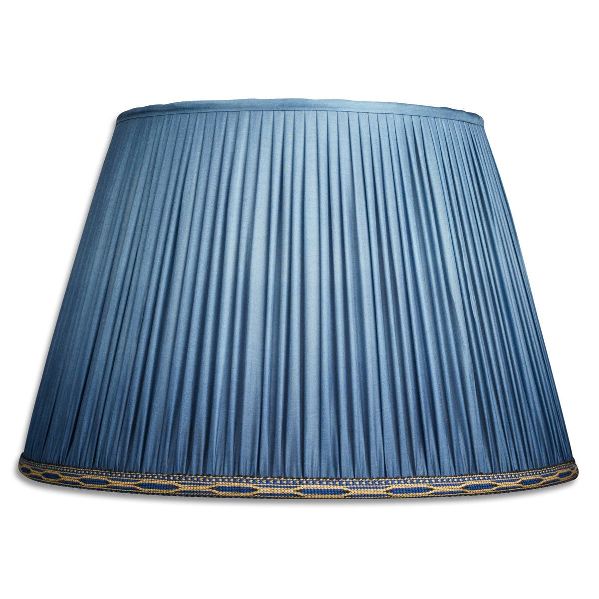 Nushka Lampshades 16 Inch -  41cm  Ocean blue silk sari lampshade with handmade trim