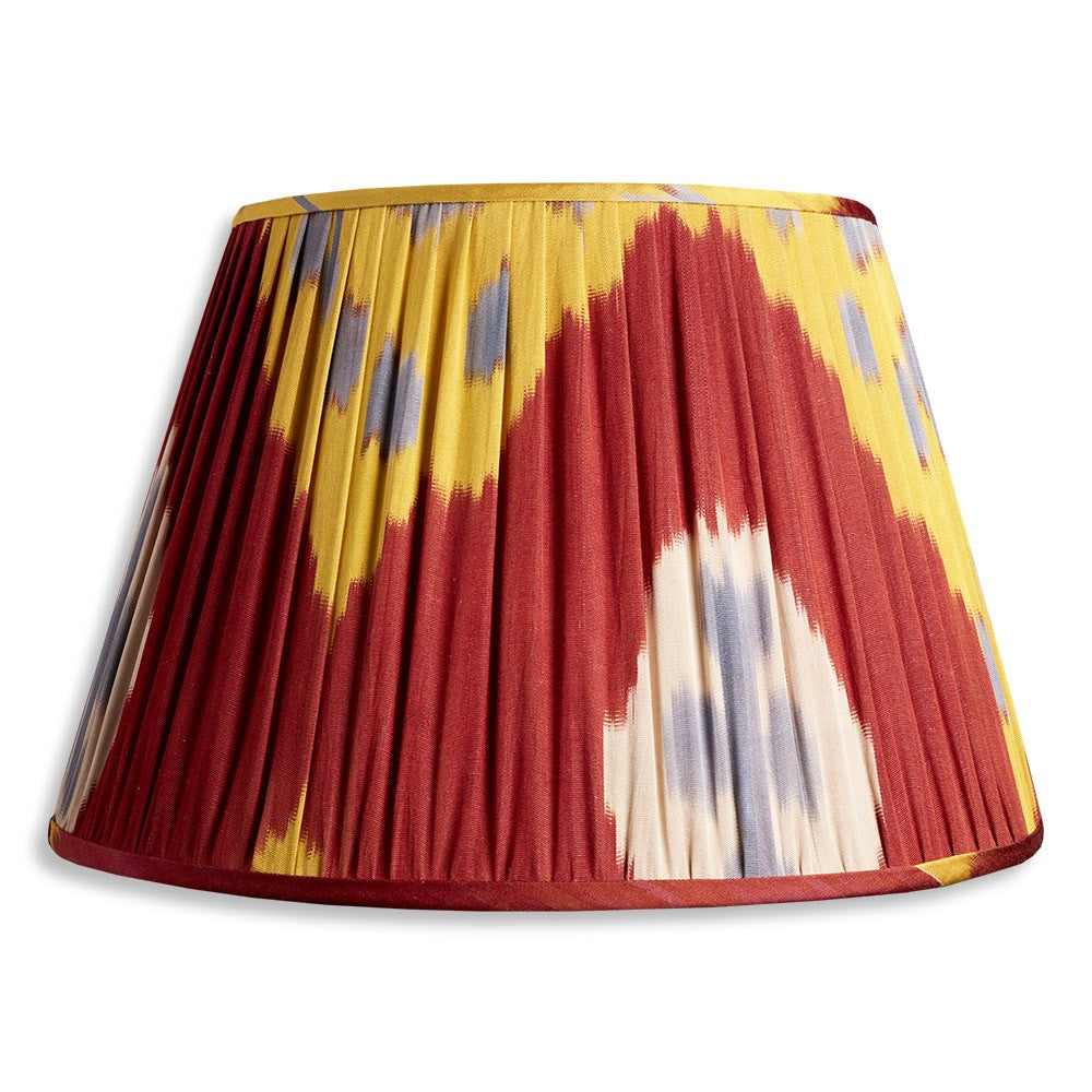 Nushka Lampshades 16 Inch - 41cm Red And Yellow Silk And Cotton Lampshade