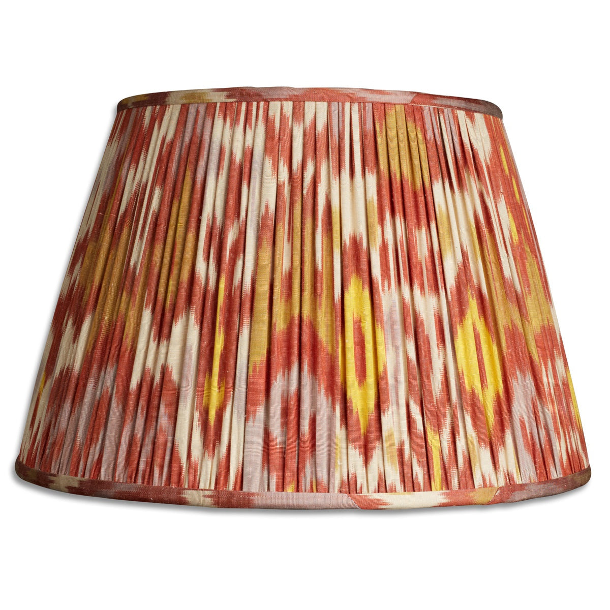 Nushka Lampshades 16 Inch -  41cm Red lavender and yellow silk and cotton ikat  lampshade