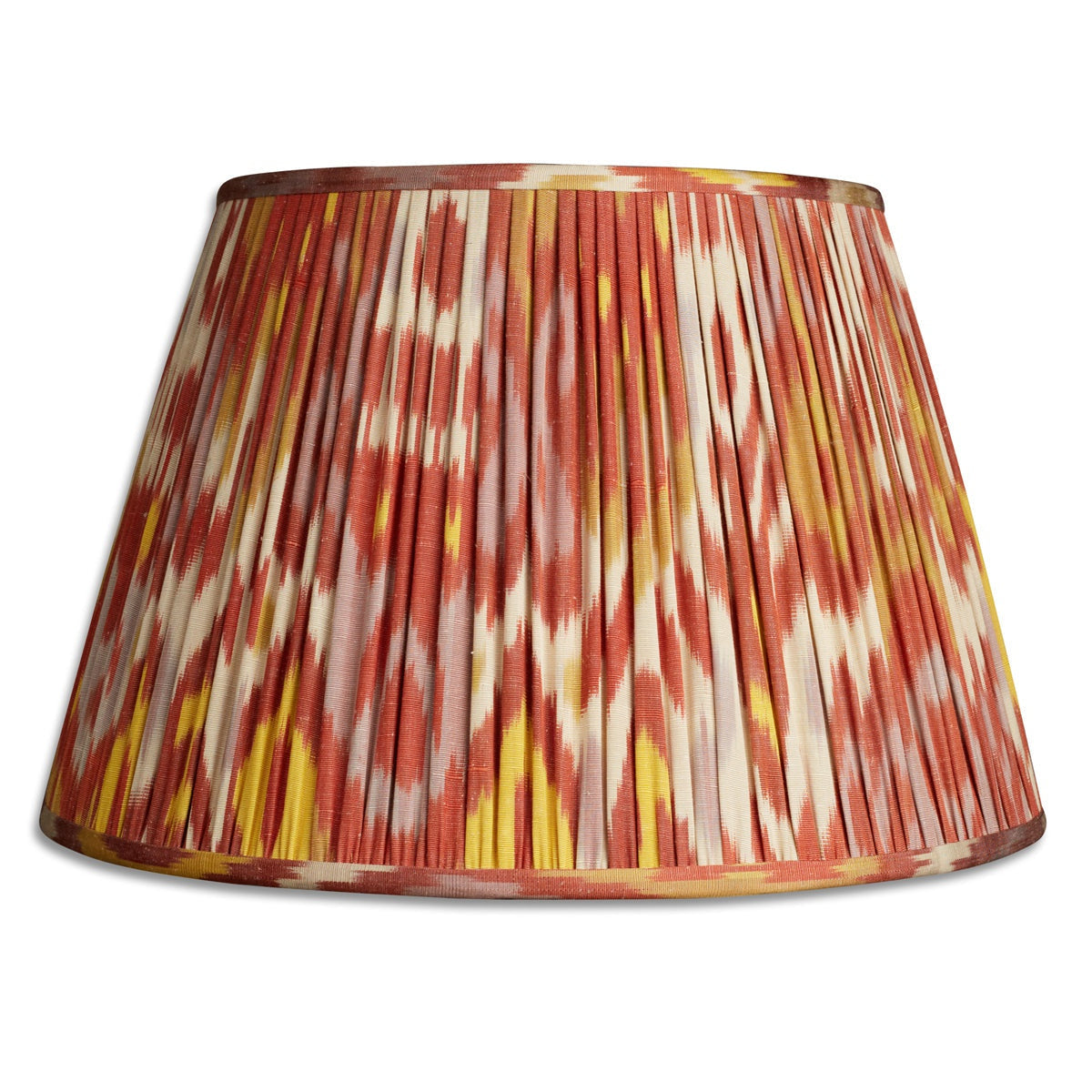 Nushka Lampshades 16 Inch -  41cm Red lavender and yellow silk and cotton ikat  lampshade