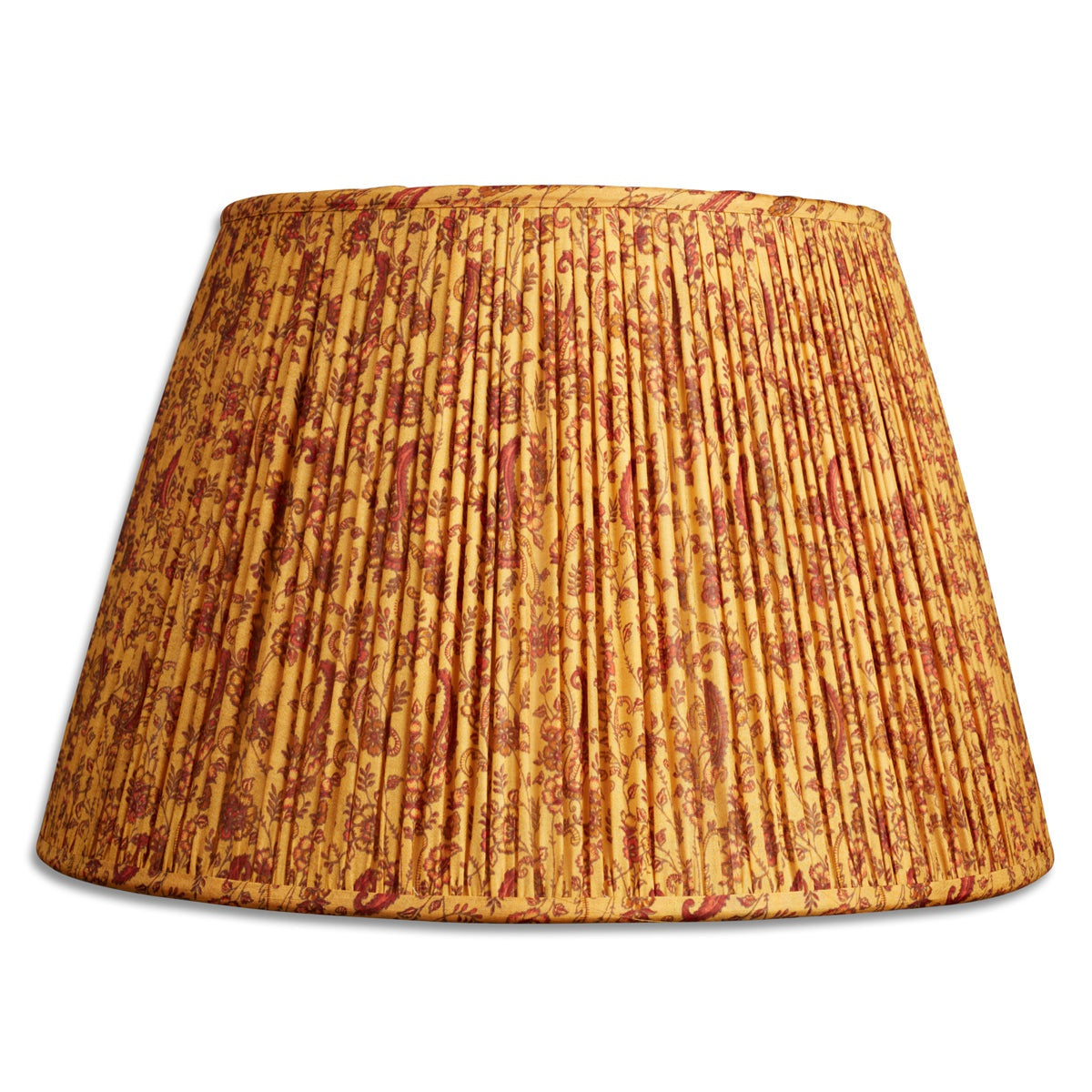 Nushka Lampshades 16 Inch -  41cm  Rich caramel and burgundy floral design silk sari lampshade