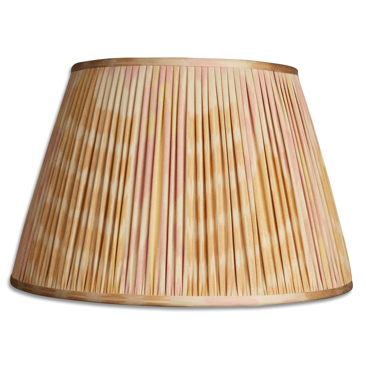 Nushka Lampshades 16 Inch -  41cm Soft caramel and yellow silk and cotton ikat lampshade