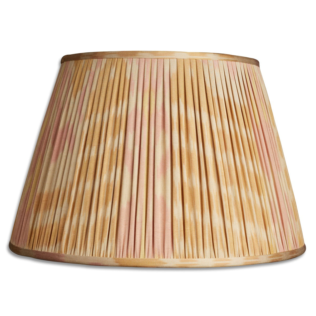 Nushka Lampshades 16 Inch -  41cm Soft caramel and yellow silk and cotton ikat lampshade