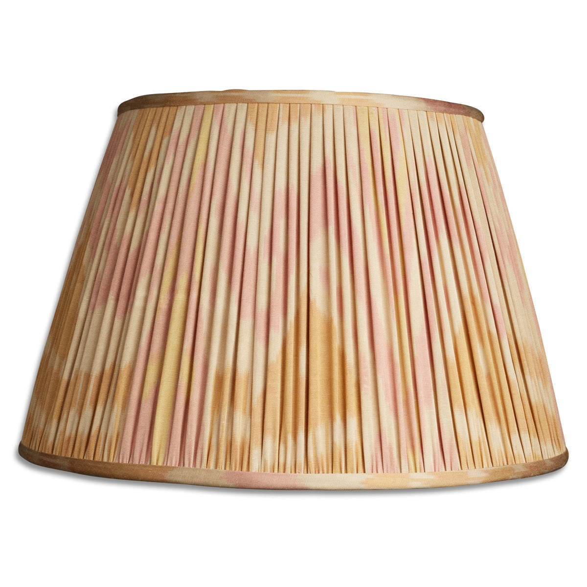 Nushka Lampshades 16 Inch -  41cm Soft caramel and yellow silk and cotton ikat lampshade