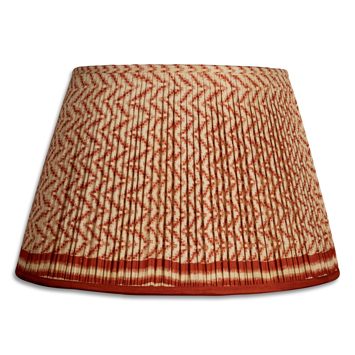 Nushka Lampshades 16 inch - 41cm Terracotta geometric design silk sari lampshade