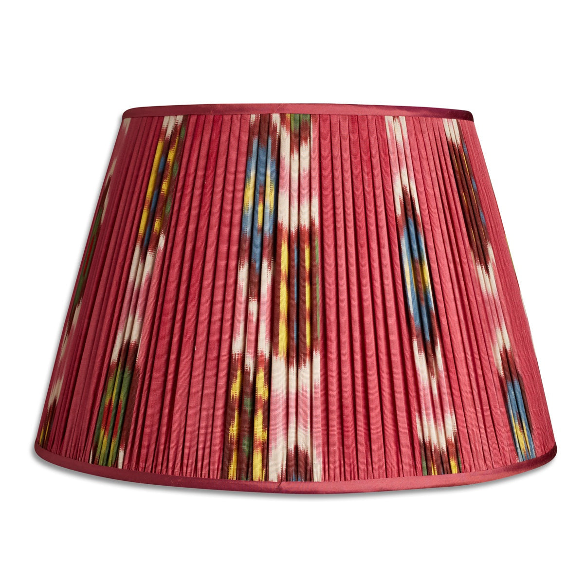 Nushka Lampshades 17 inch  - 43cm Magenta Cotton and Silk Ikat Lampshade