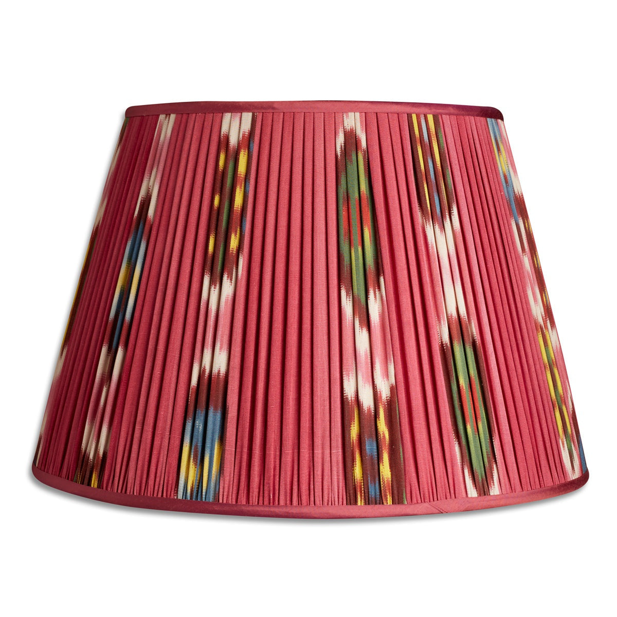 Nushka Lampshades 17 inch  - 43cm Magenta Cotton and Silk Ikat Lampshade