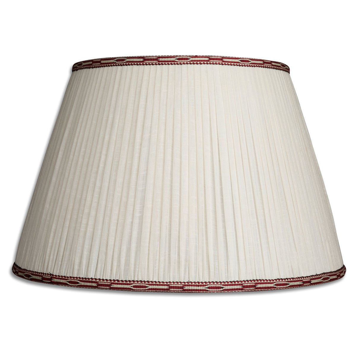 Nushka Lampshades 17 inch  - 43cm Plain cotton lampshade with red cotton braid