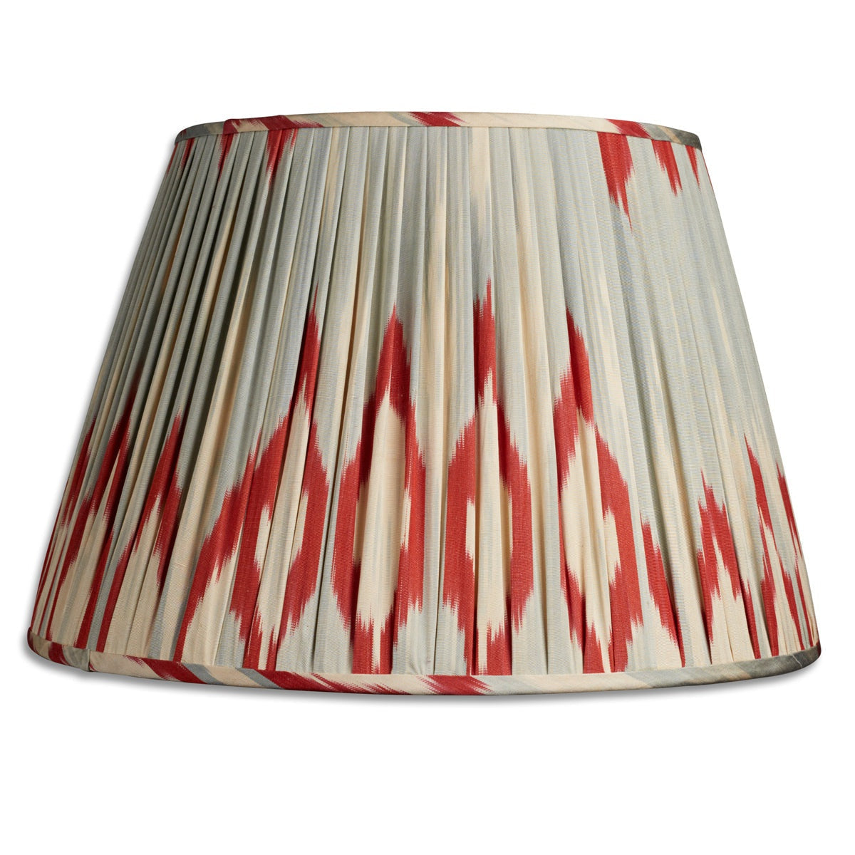 Nushka Lampshades 18 Inch - 46cm Aerial blue and red cotton and silk Ikat Lampshade