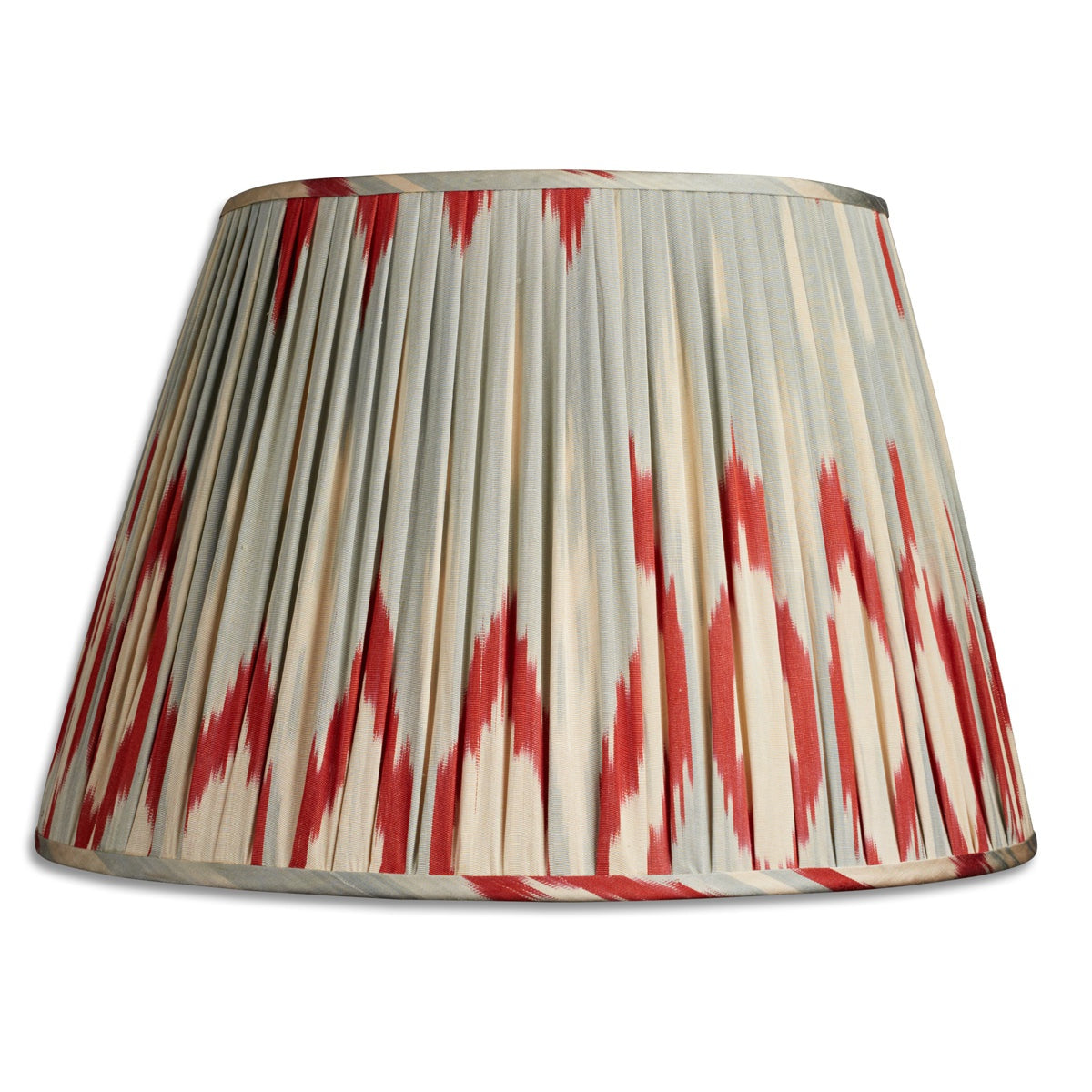 Nushka Lampshades 18 Inch - 46cm Aerial blue and red cotton and silk Ikat Lampshade