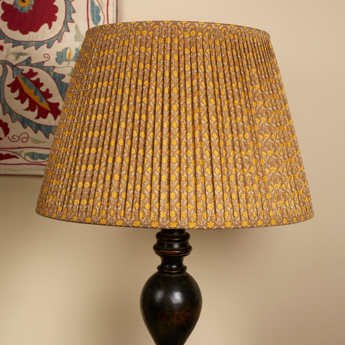 Nushka Lampshades 18 Inch - 46cm Brown and marigold silk sari lampshade