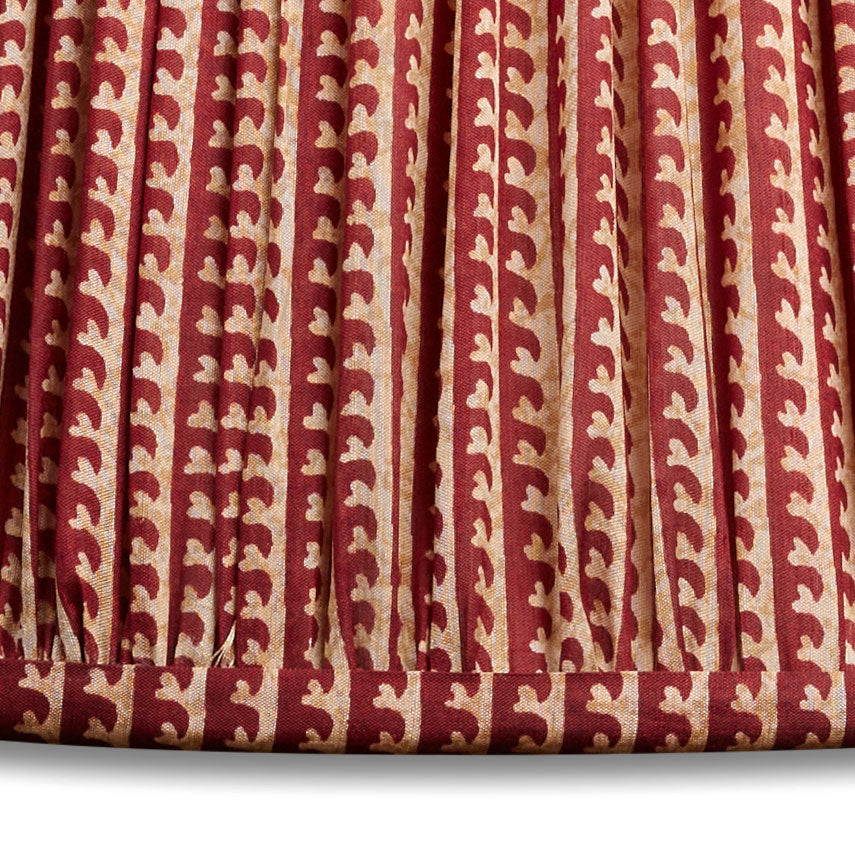 Nushka Lampshades 18 Inch - 46cm Burgundy wavy design silk sari lampshade