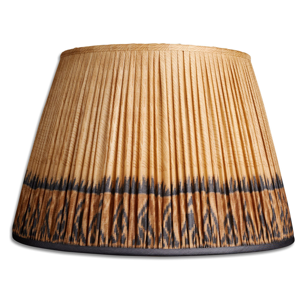 Nushka Lampshades 18 Inch - 46cm Caramel and border design silk sari lampshade