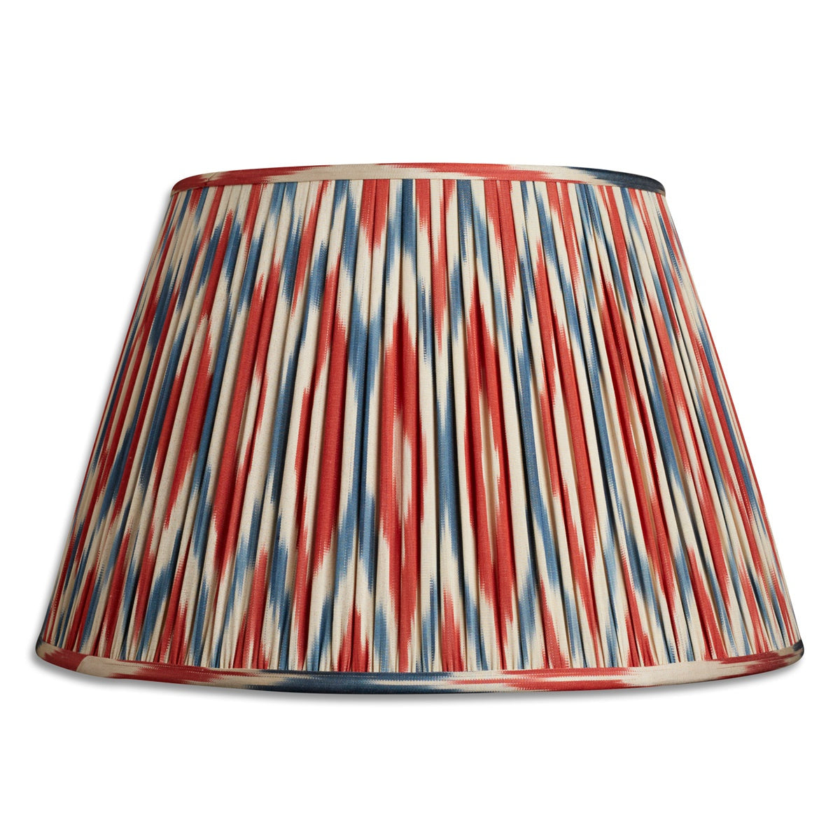 Nushka Lampshades 18 Inch - 46cm Classic red and blue diamond design silk and cotton ikat lampshade