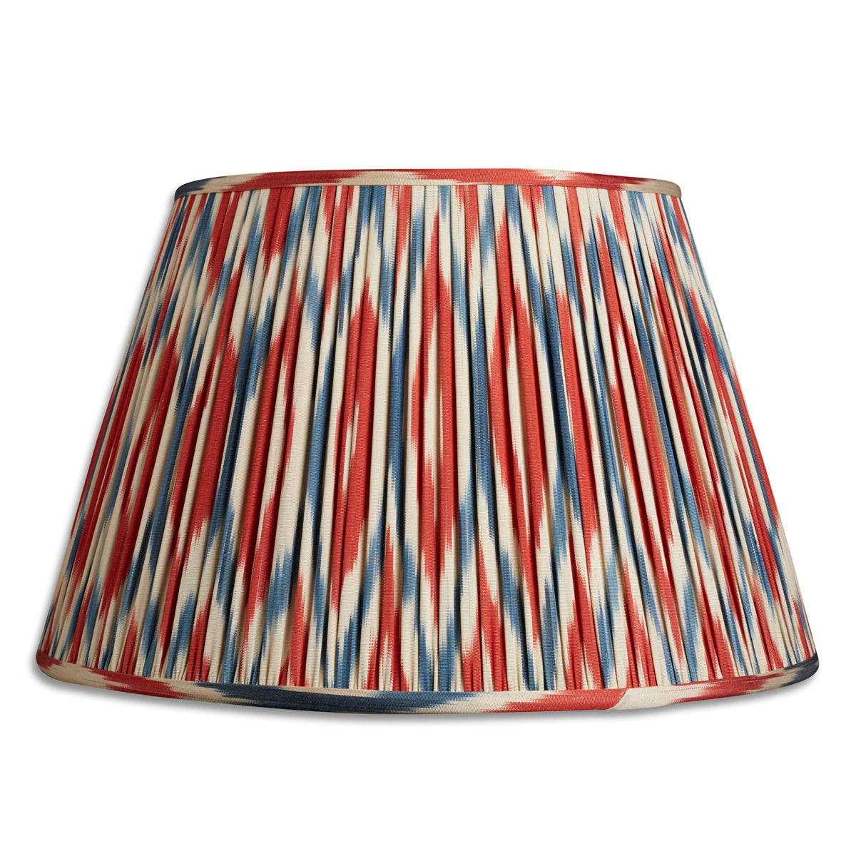 Nushka Lampshades 18 Inch - 46cm Classic red and blue diamond design silk and cotton ikat lampshade