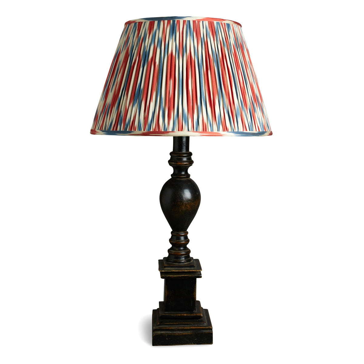 Nushka Lampshades 18 Inch - 46cm Classic red and blue diamond design silk and cotton ikat lampshade