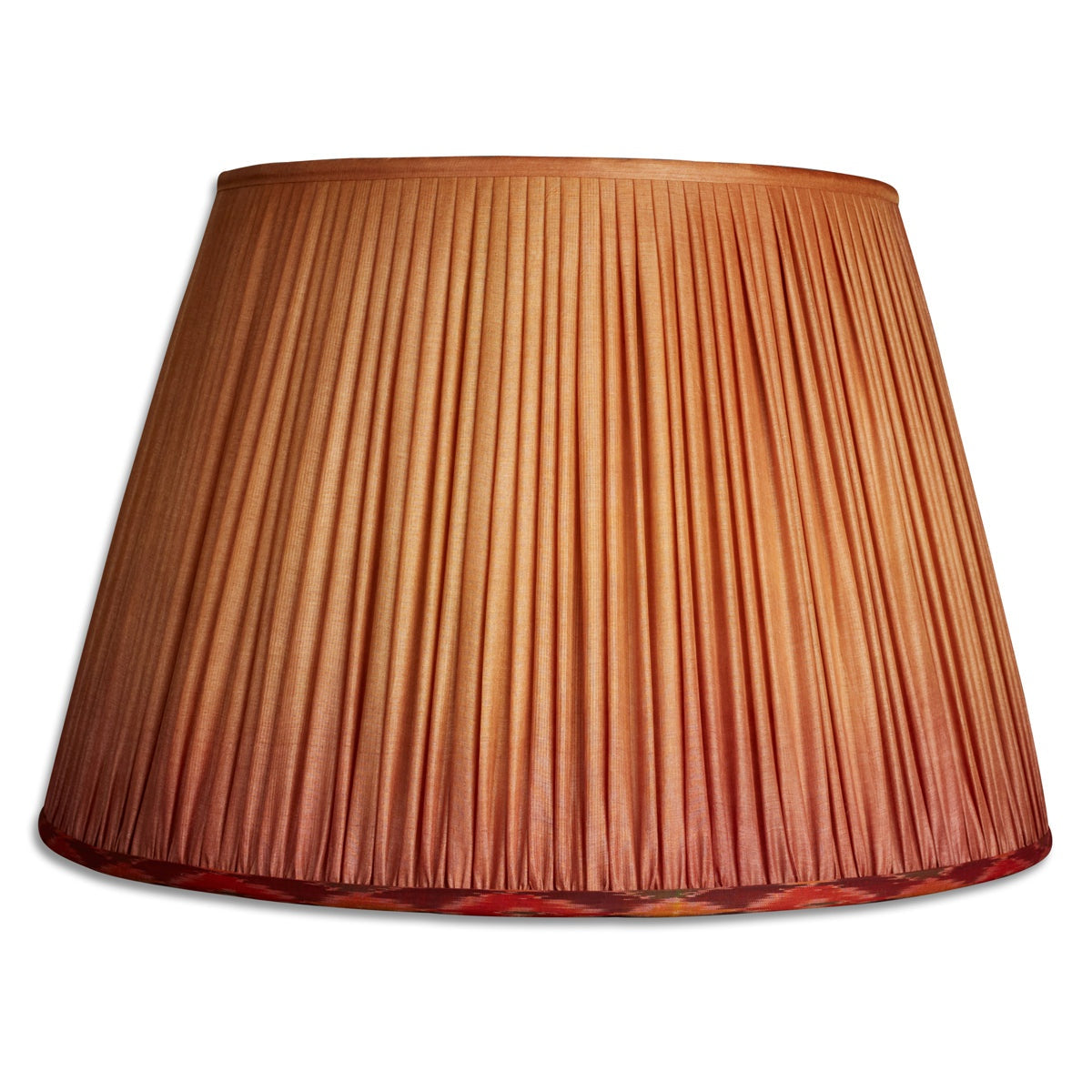 Nushka Lampshades 18 inch - 46cm Copper silk sari tussar lampshade with trim to the base