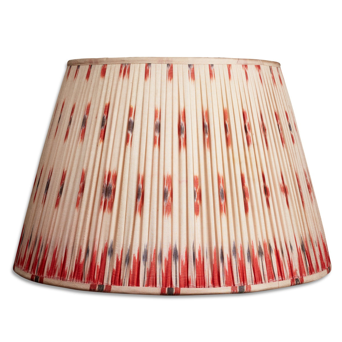 Nushka Lampshades 18 Inch - 46cm Cream and red silk sari lampshade