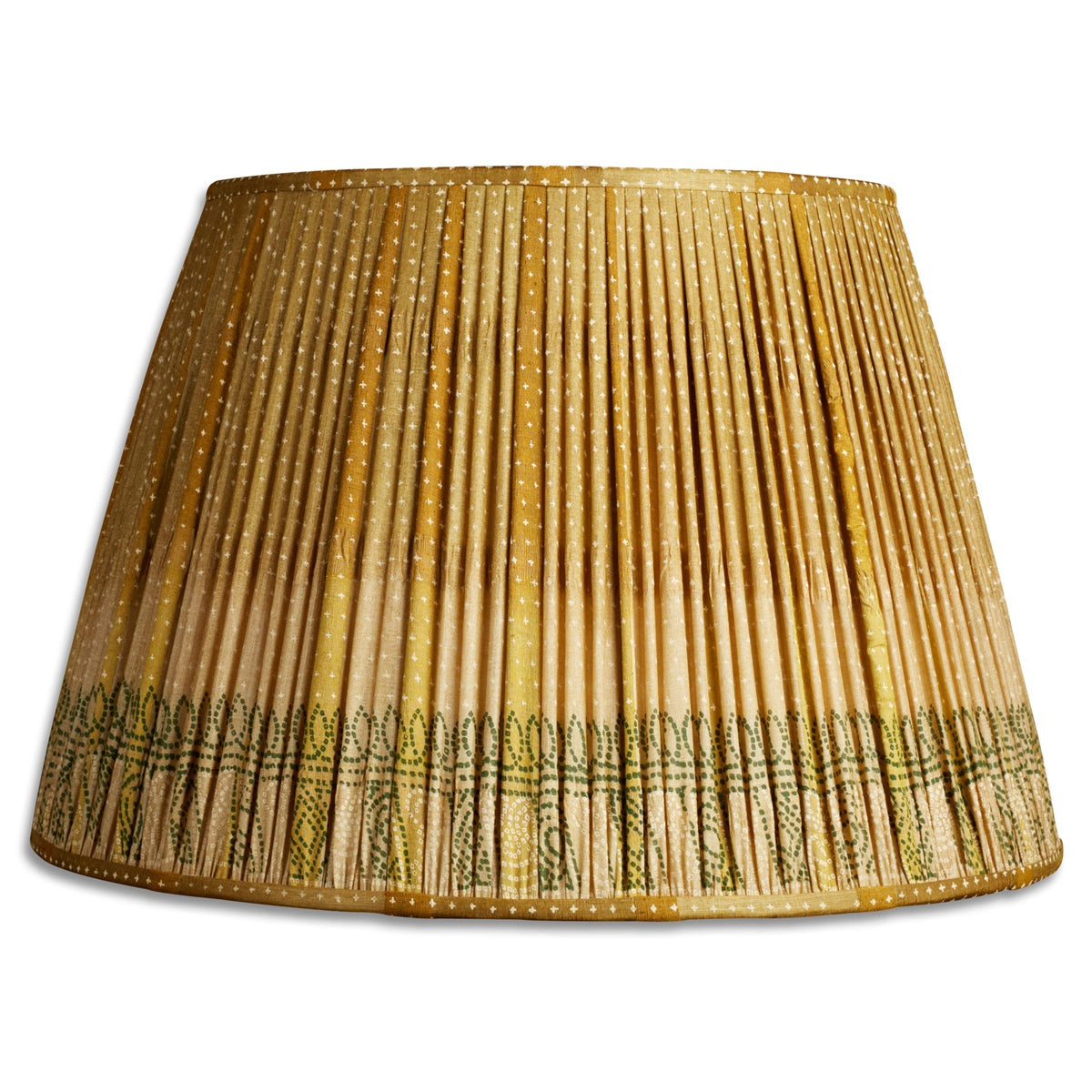 Nushka Lampshades 18 Inch - 46cm Golden brown with border silk sari lampshade