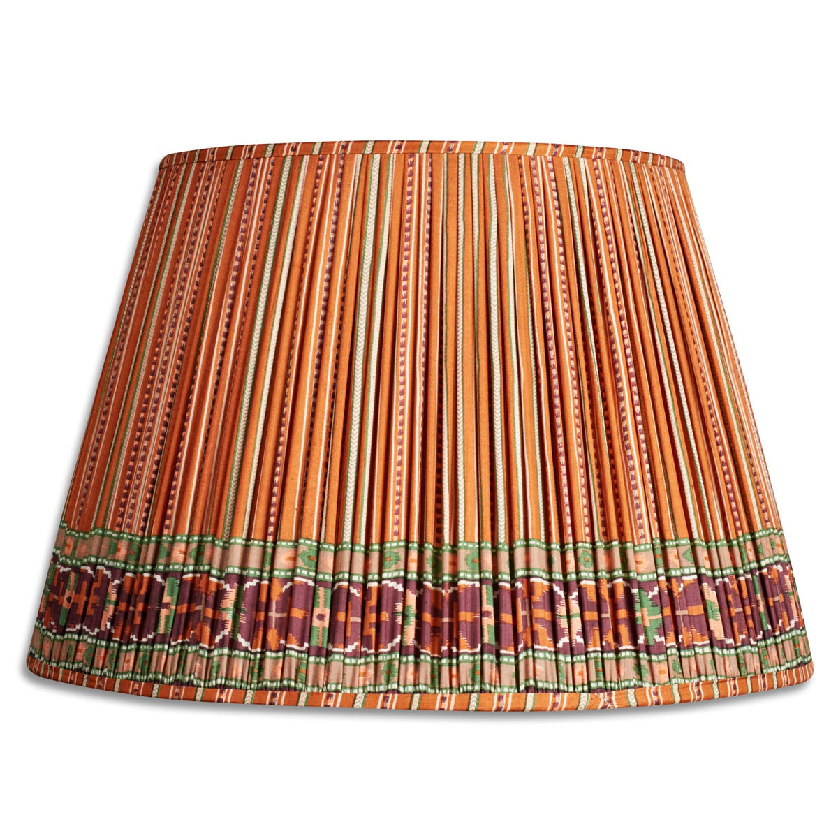 Nushka Lampshades 18 Inch - 46cm Green and rouiller silk sari lampshade