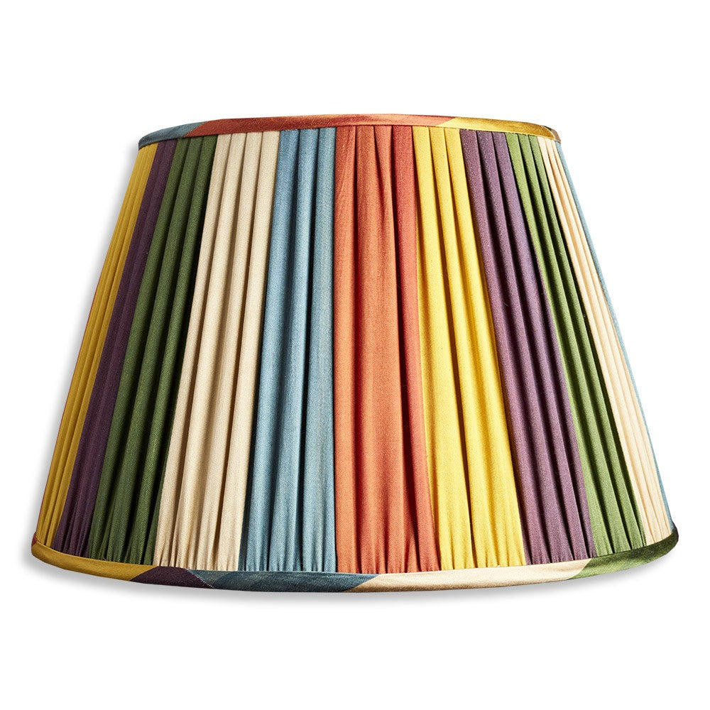 Nushka Lampshades 18 Inch - 46cm Harlequin Stripe Cotton and Silk Ikat Lampshade