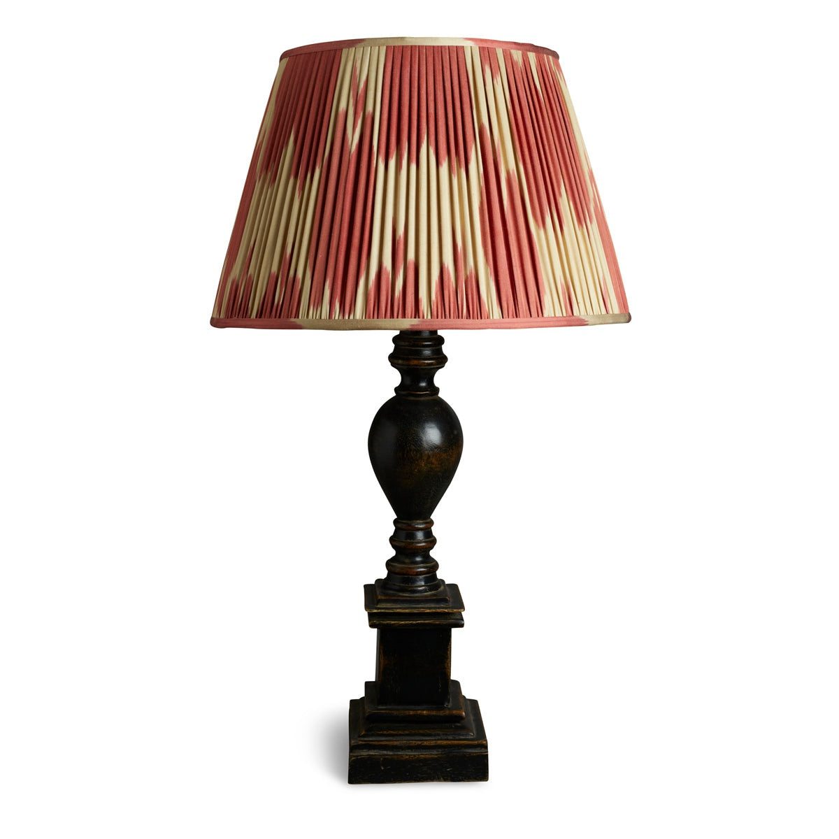 Nushka Lampshades 18 Inch - 46cm Khaki and maroon silk and cotton ikat lampshade