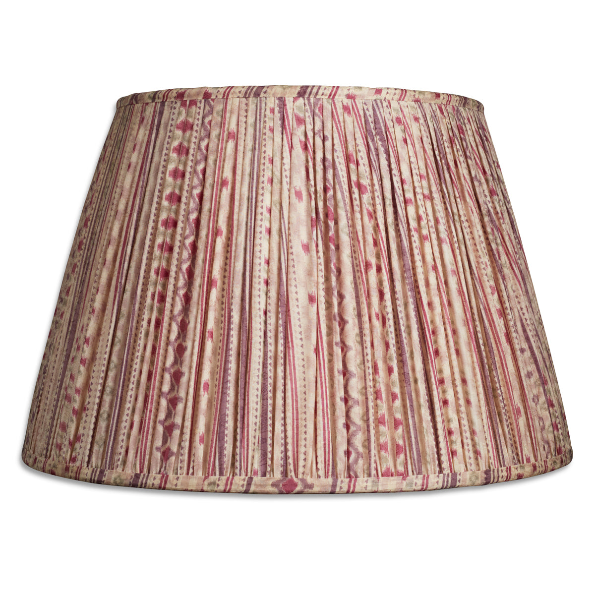 Nushka Lampshades 18 Inch - 46cm Magenta pink and lilac geometric design silk sari lampshade